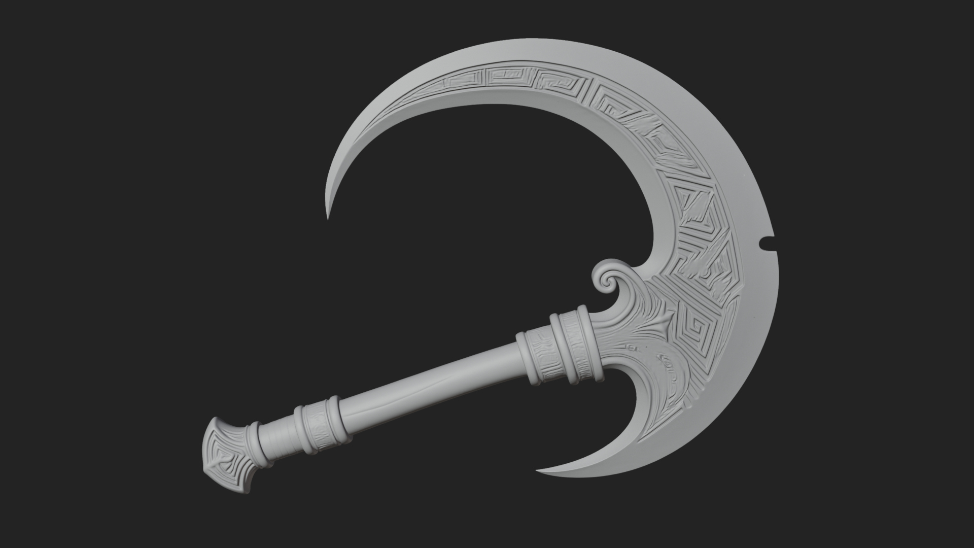 Crescent Hand Blade Model Design 2 3D Print Model 3D Model