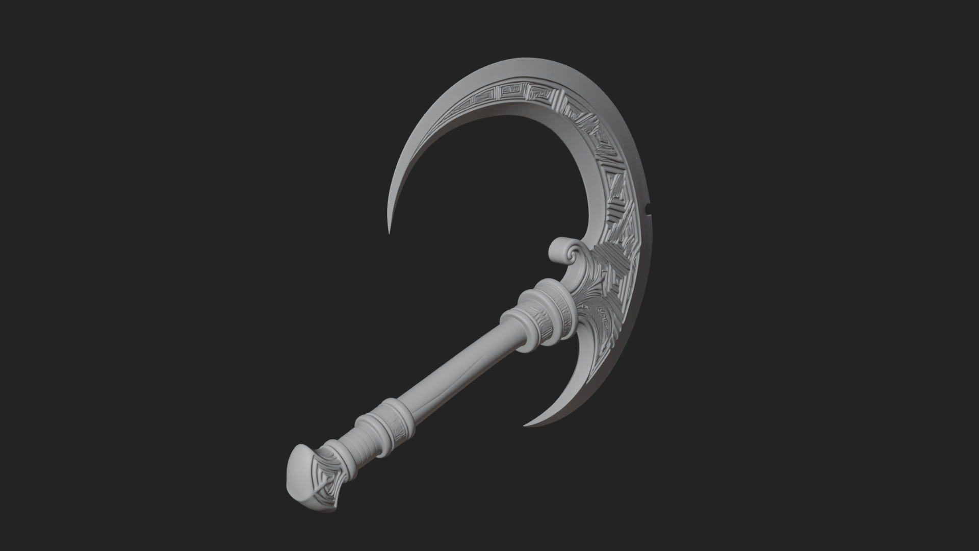 Crescent Hand Blade Model Design 2 3D Print Model 3D Model