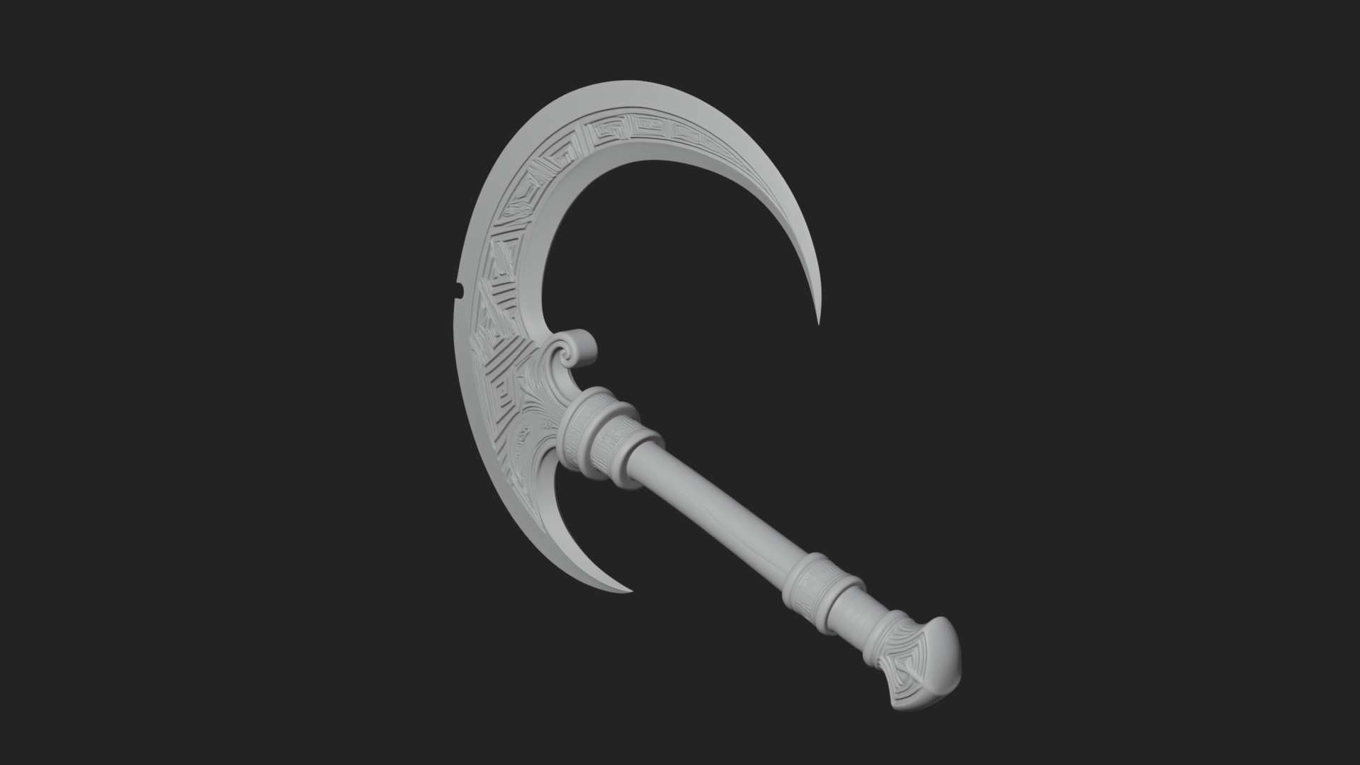 Crescent Hand Blade Model Design 2 3D Print Model 3D Model