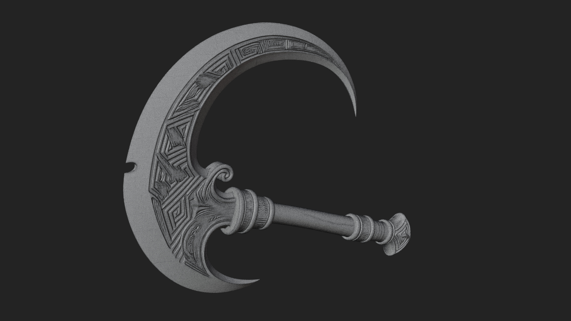 Crescent Hand Blade Model Design 2 3D Print Model 3D Model