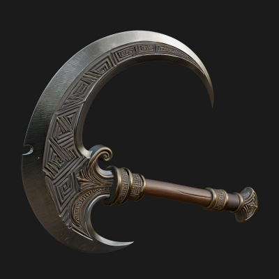 Crescent Hand Blade Model Design 2 3D Print Model