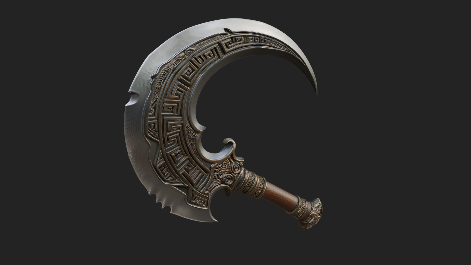 Crescent Hand Blade Model Design 3 3D Print Model 3D Model
