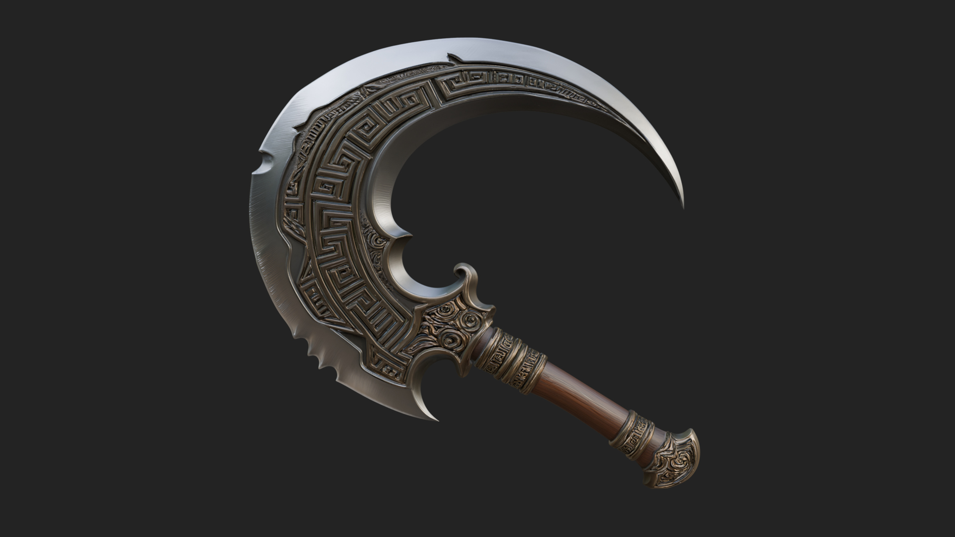 Crescent Hand Blade Model Design 3 3D Print Model 3D Model