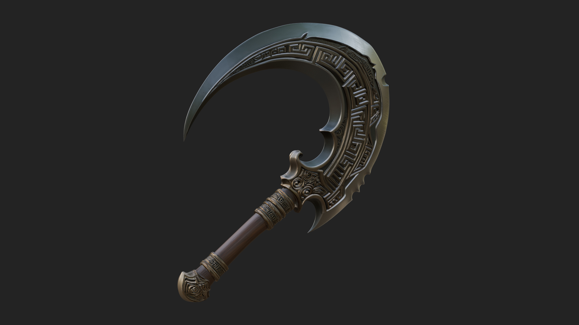 Crescent Hand Blade Model Design 3 3D Print Model 3D Model