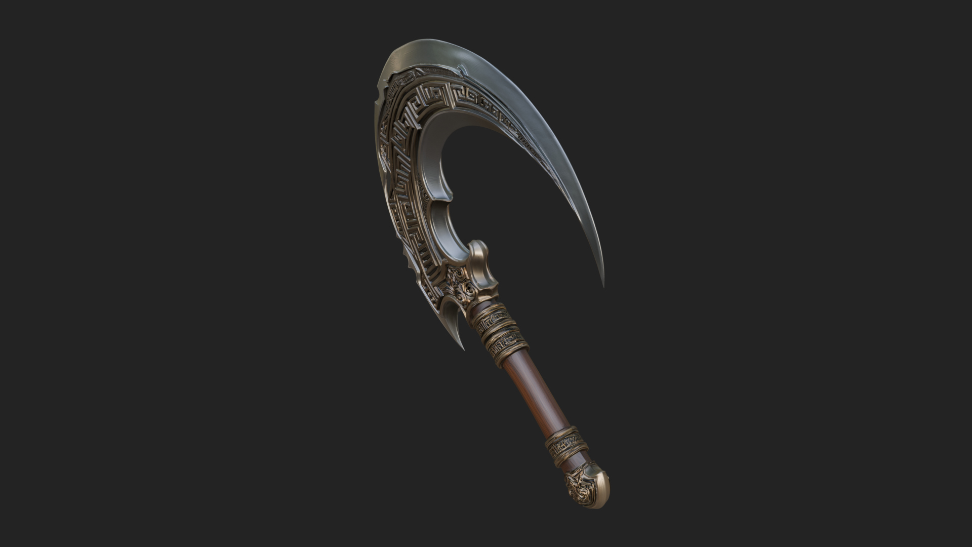 Crescent Hand Blade Model Design 3 3D Print Model 3D Model