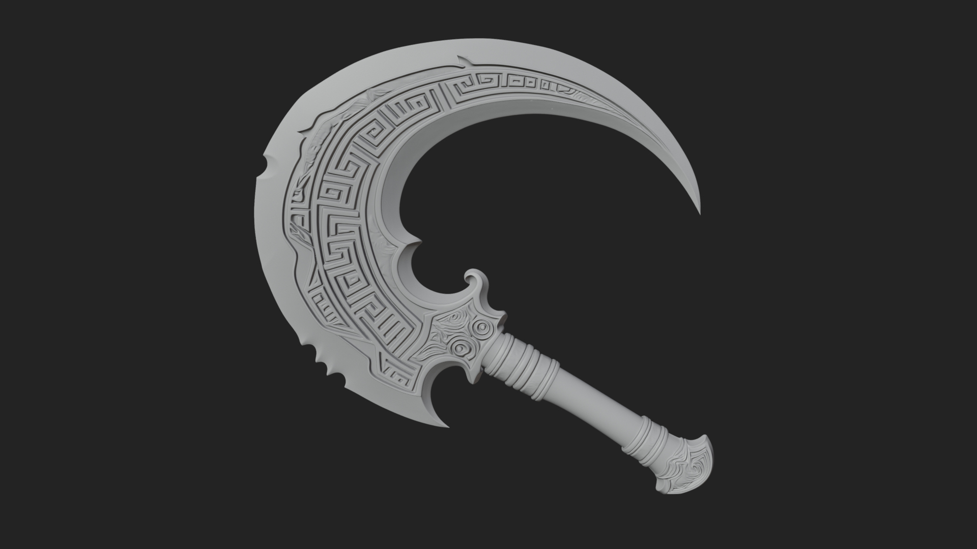 Crescent Hand Blade Model Design 3 3D Print Model 3D Model