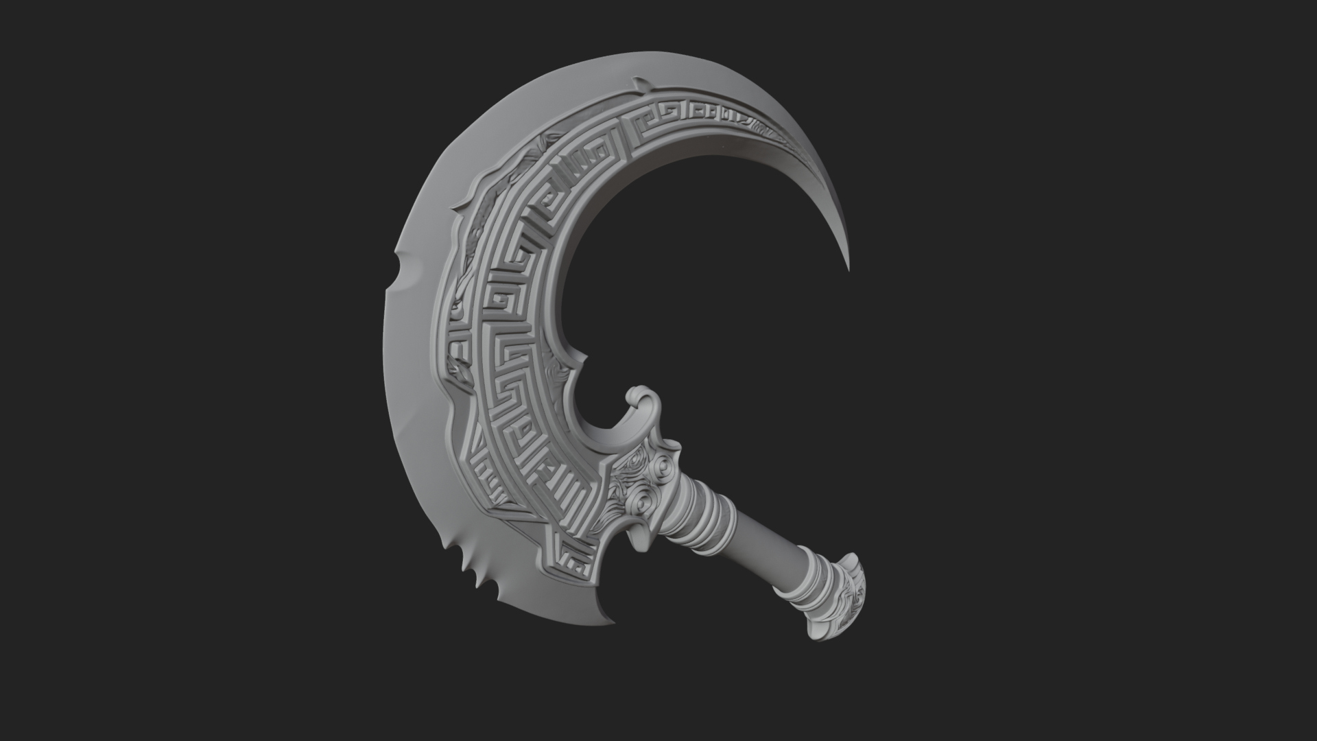 Crescent Hand Blade Model Design 3 3D Print Model 3D Model