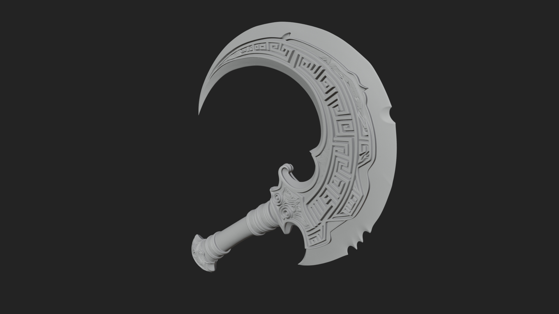Crescent Hand Blade Model Design 3 3D Print Model 3D Model