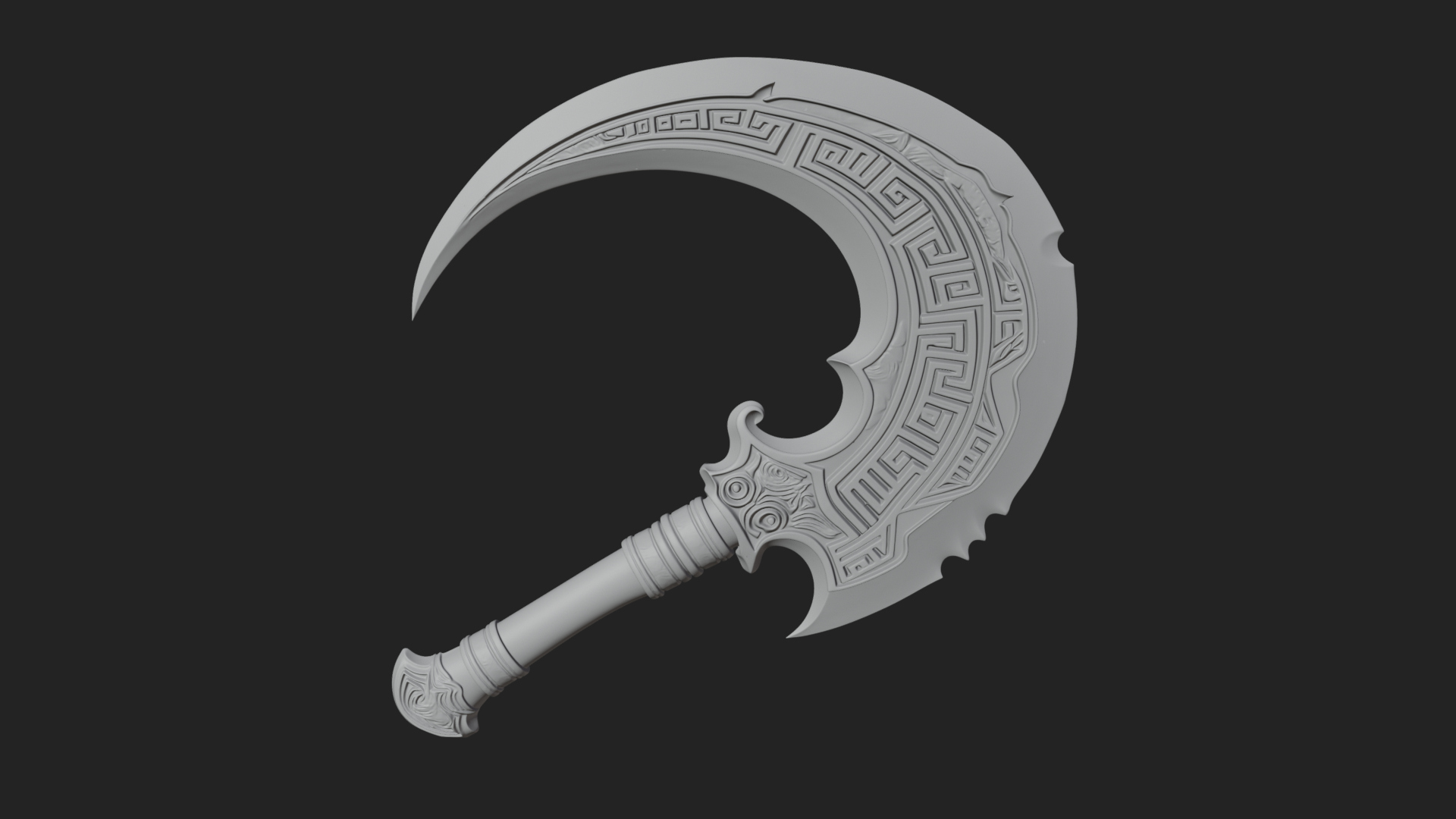 Crescent Hand Blade Model Design 3 3D Print Model 3D Model