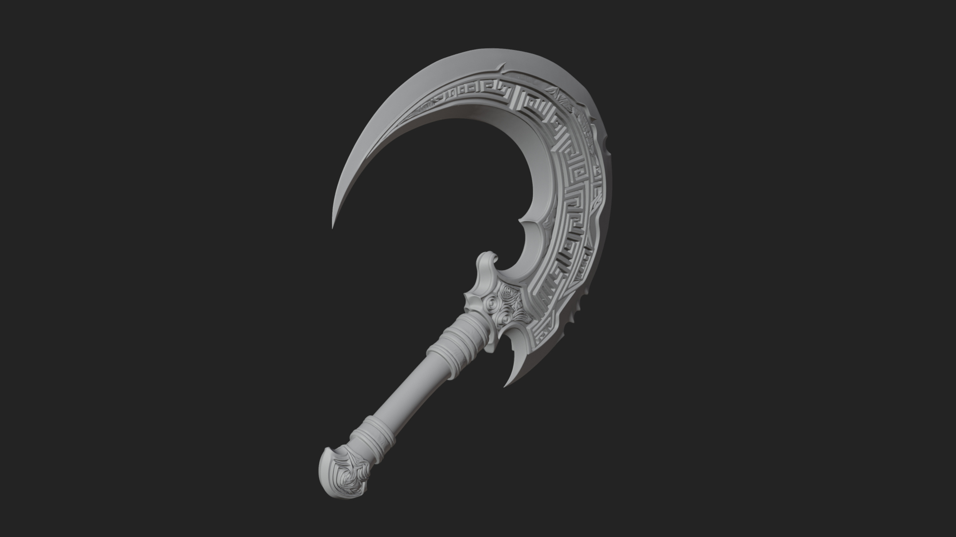 Crescent Hand Blade Model Design 3 3D Print Model 3D Model