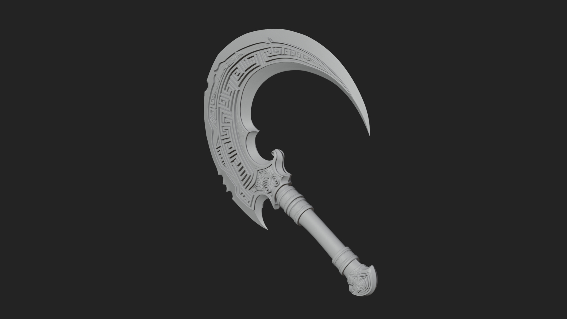Crescent Hand Blade Model Design 3 3D Print Model 3D Model