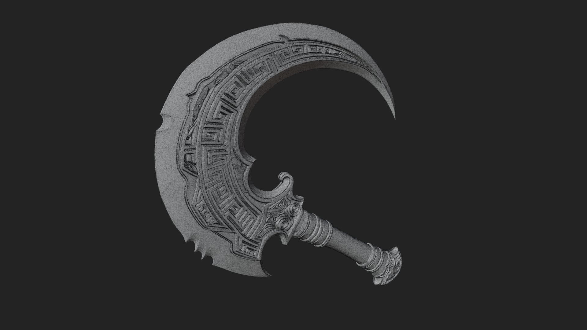 Crescent Hand Blade Model Design 3 3D Print Model 3D Model