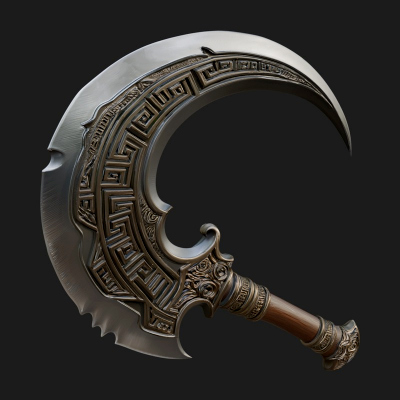 Crescent Hand Blade Model Design 3 3D Print Model