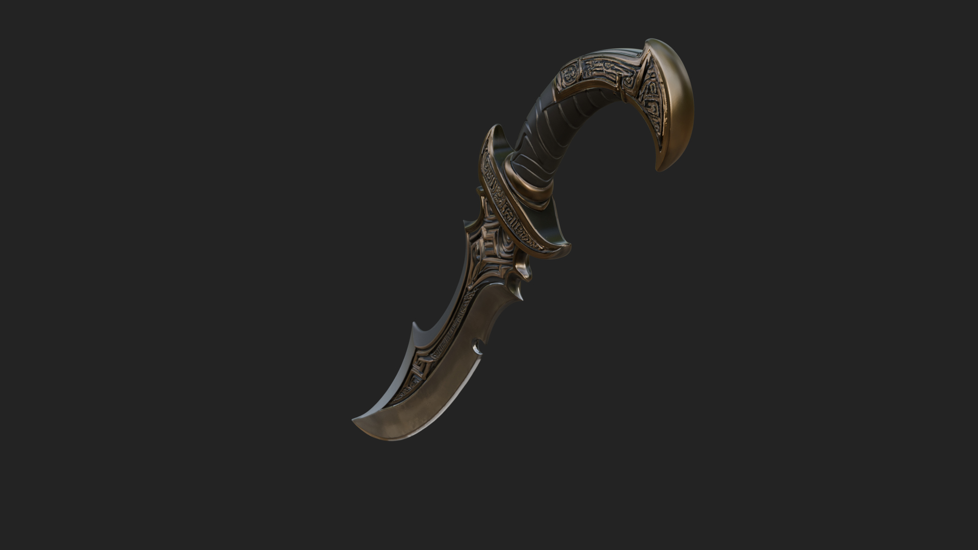 Crescent Hand Blade Model Design 4 3D Print Model 3D Model