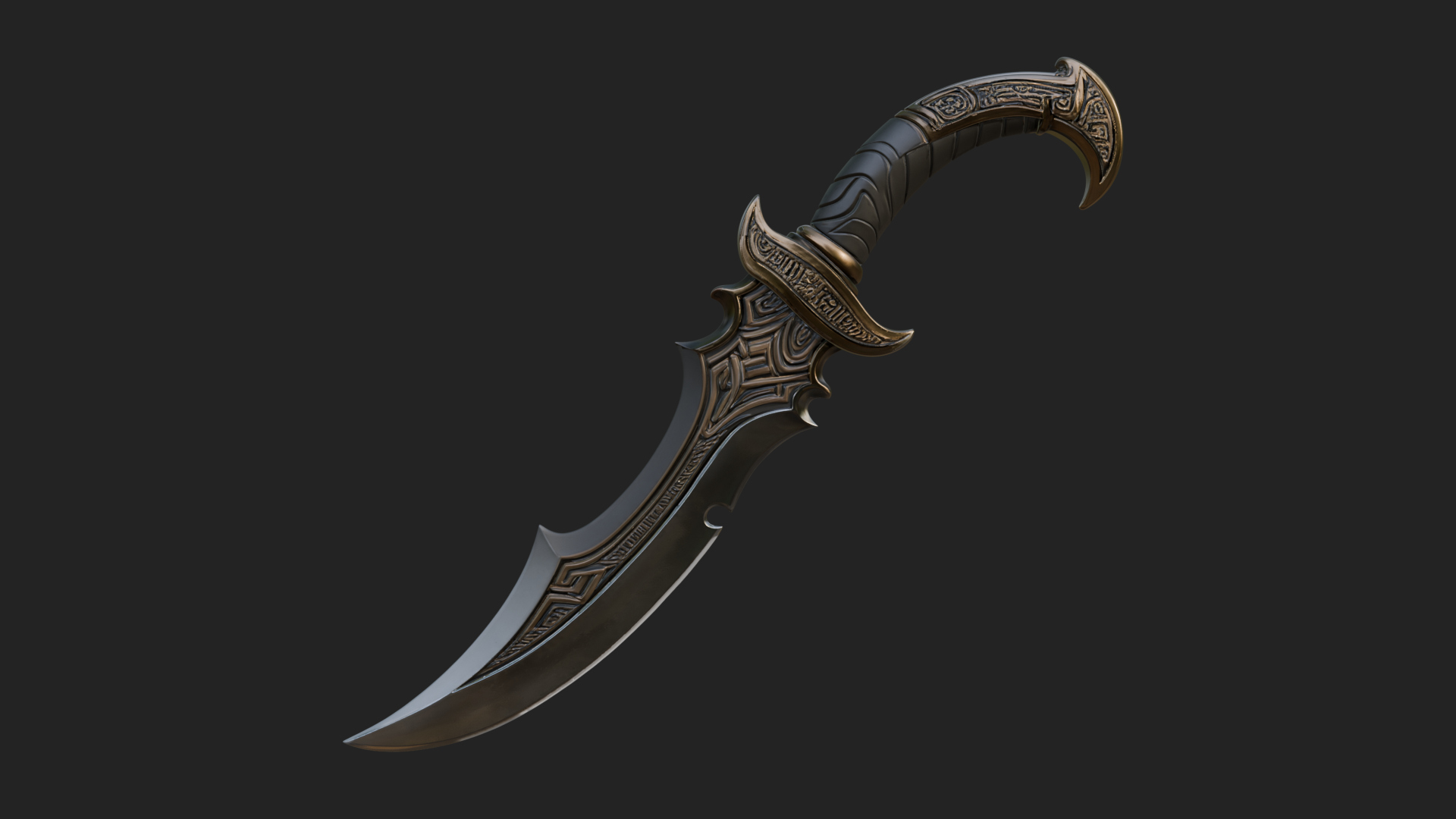 Crescent Hand Blade Model Design 4 3D Print Model 3D Model