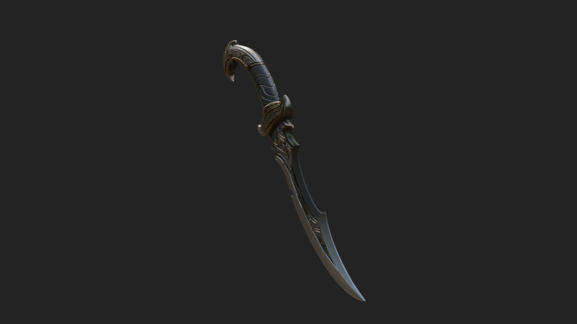 Crescent Hand Blade Model Design 4 3D Print Model 3D Model