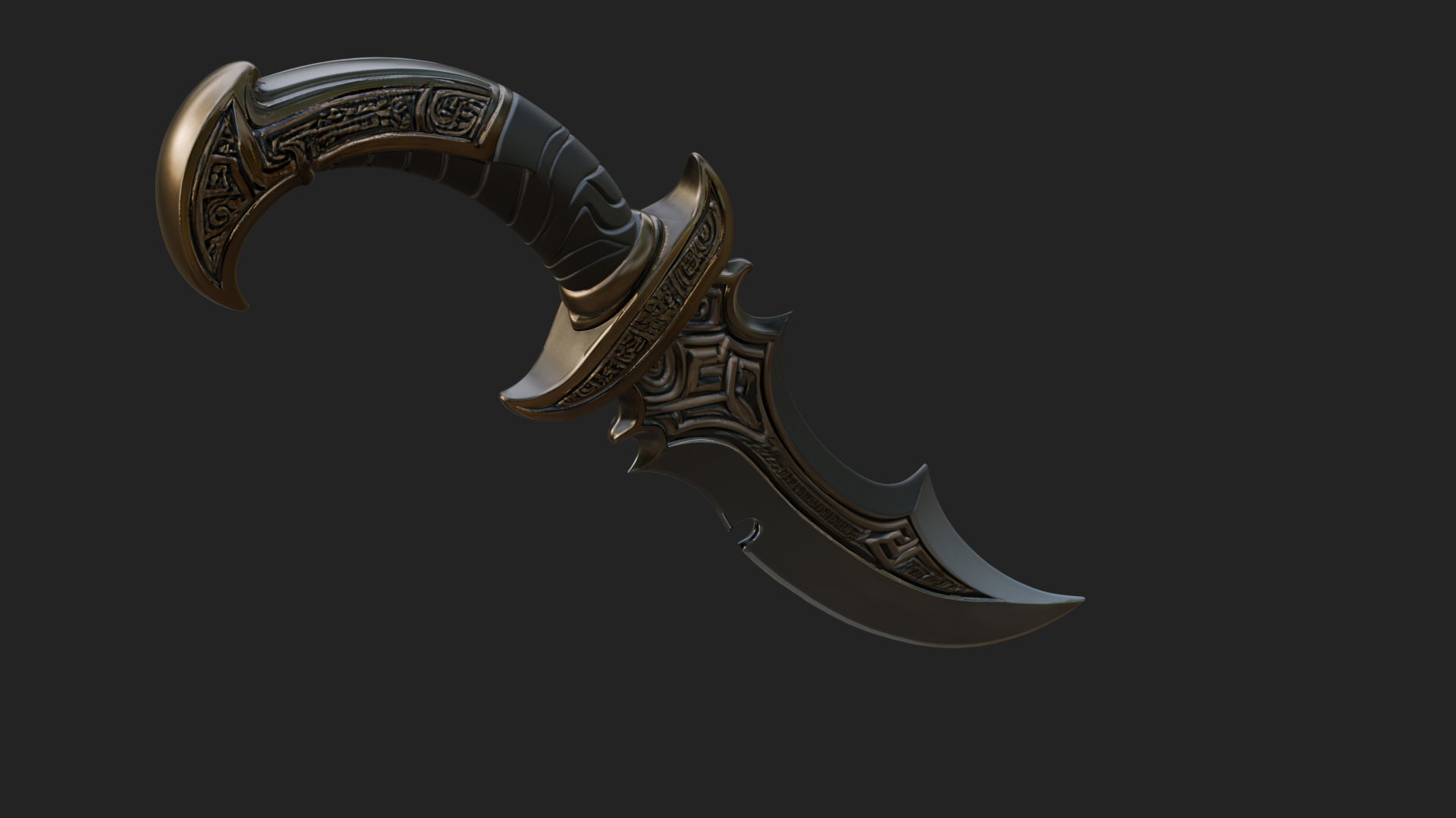 Crescent Hand Blade Model Design 4 3D Print Model 3D Model