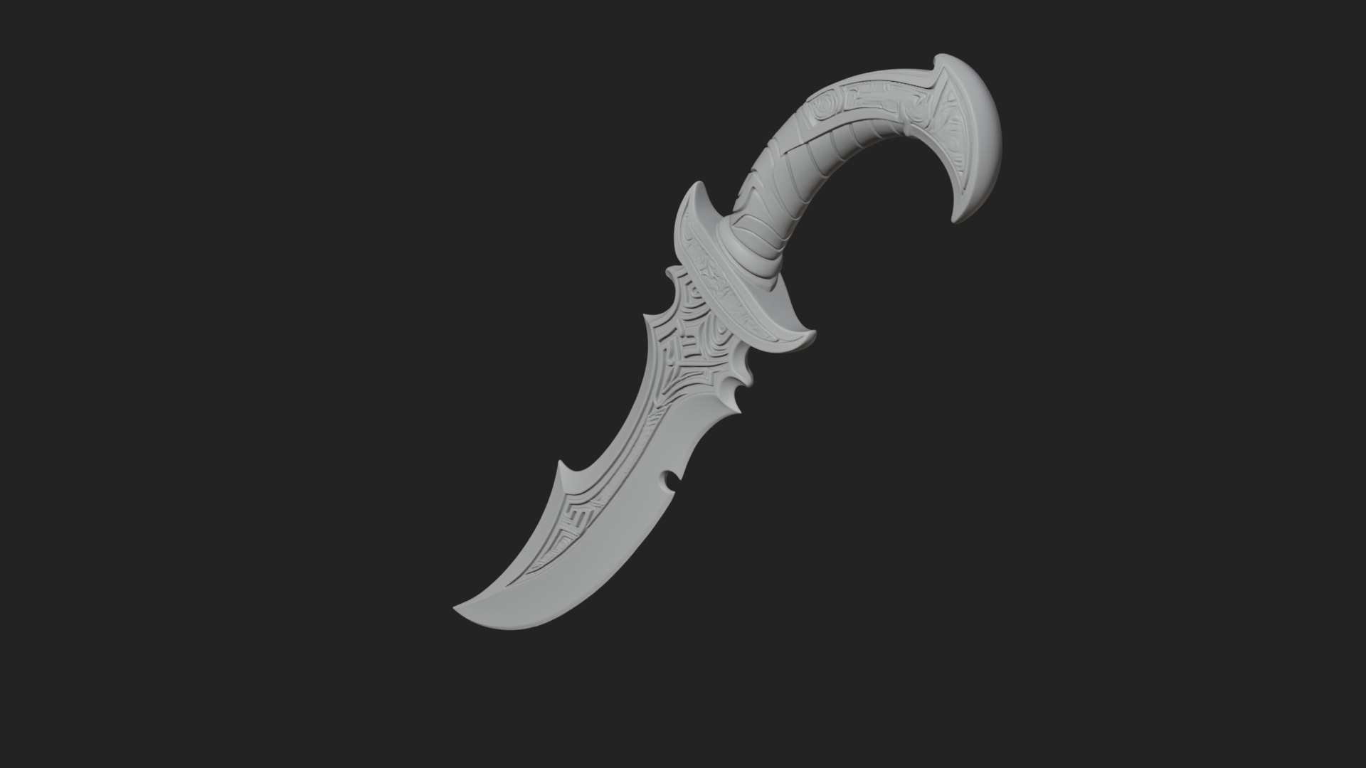 Crescent Hand Blade Model Design 4 3D Print Model 3D Model