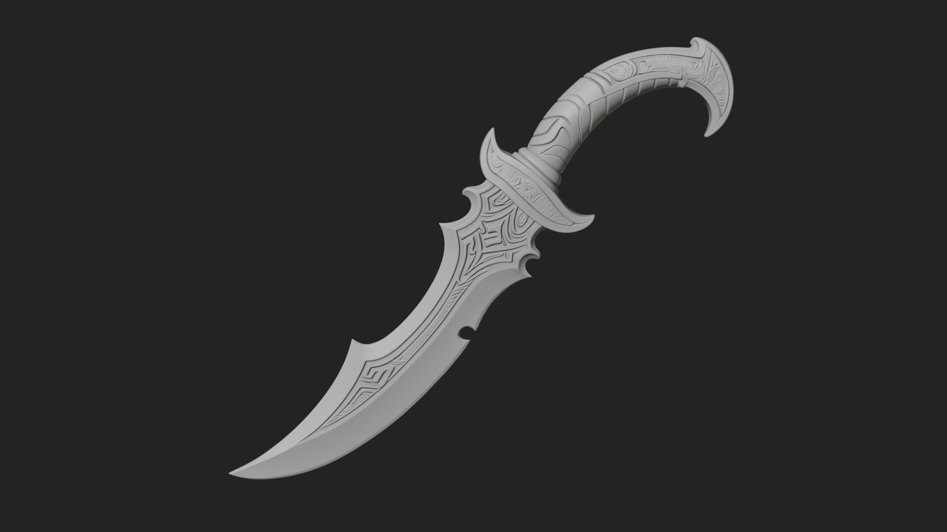 Crescent Hand Blade Model Design 4 3D Print Model 3D Model