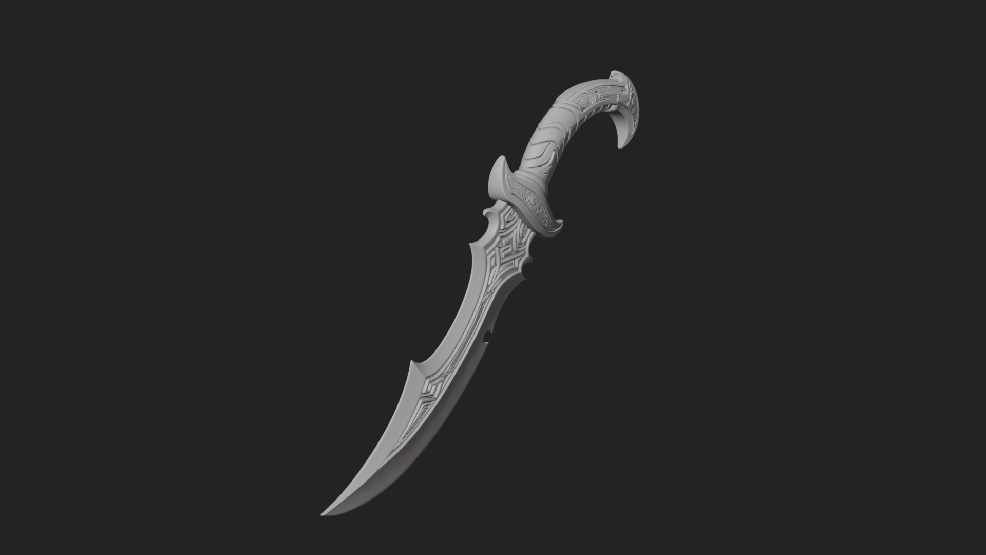 Crescent Hand Blade Model Design 4 3D Print Model 3D Model
