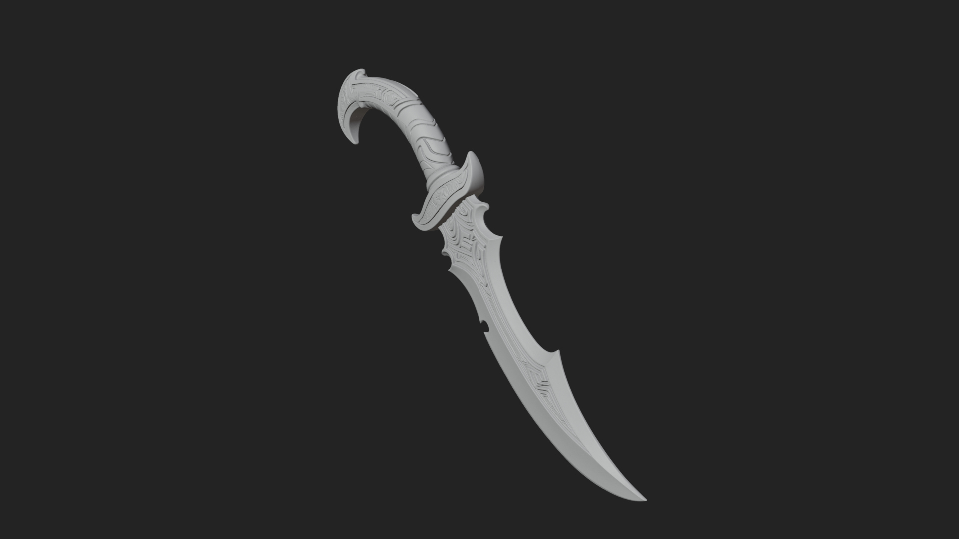 Crescent Hand Blade Model Design 4 3D Print Model 3D Model