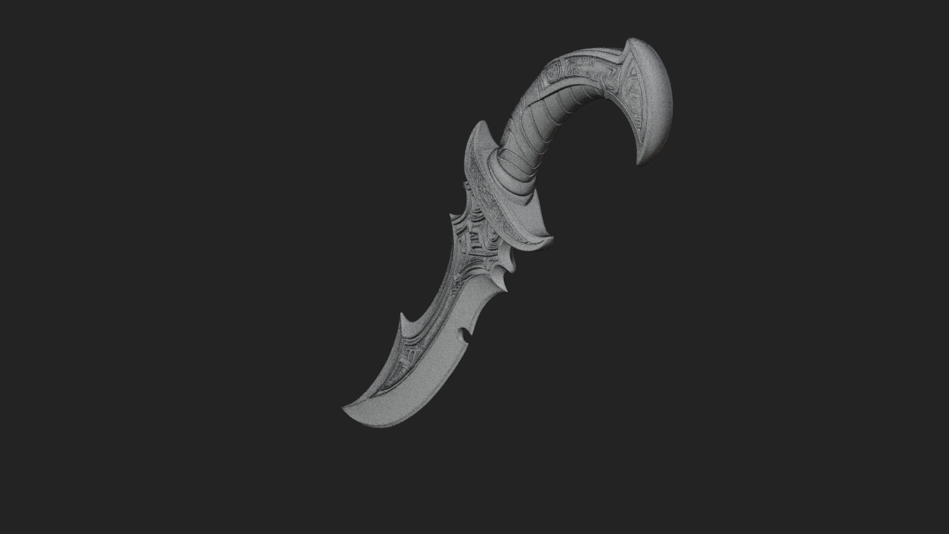 Crescent Hand Blade Model Design 4 3D Print Model 3D Model