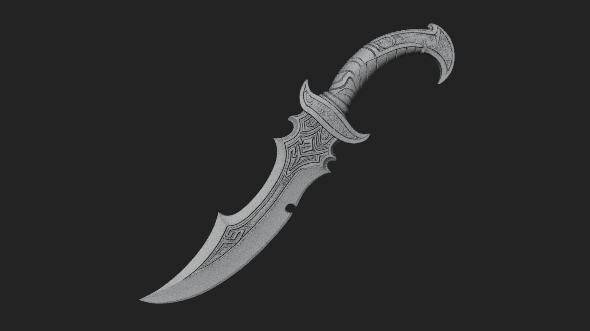 Crescent Hand Blade Model Design 4 3D Print Model 3D Model