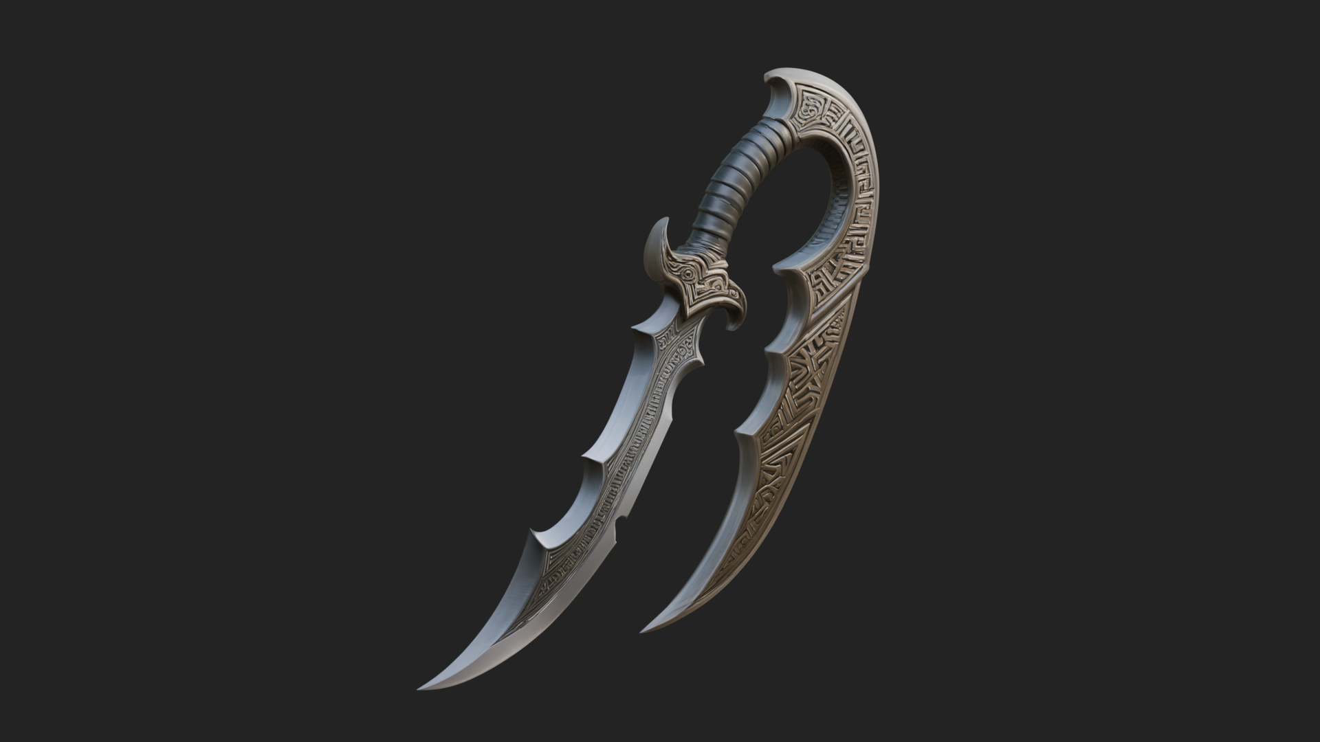 Crescent Hand Blade Model Design 5 3D Print Model 3D Model