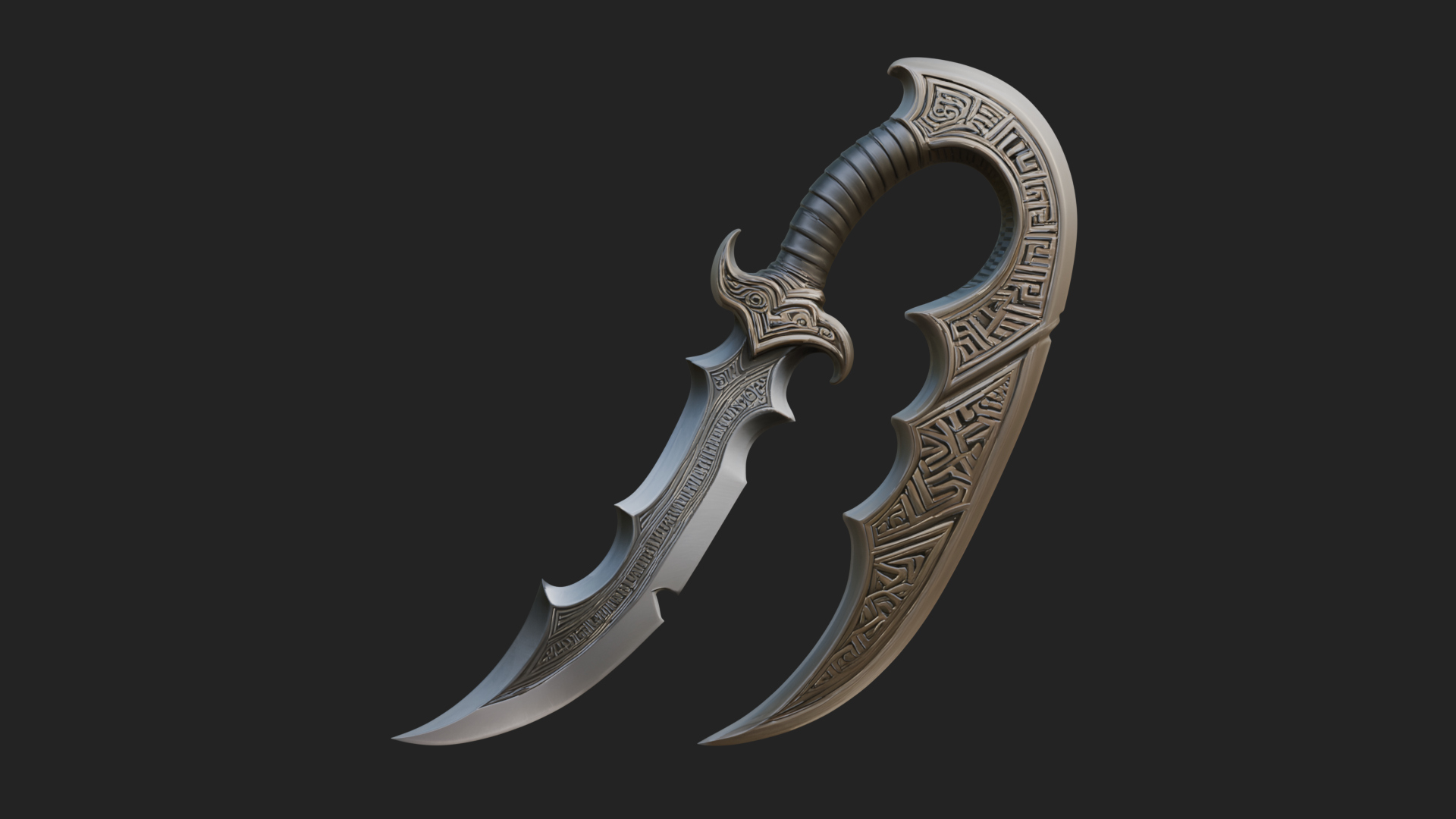 Crescent Hand Blade Model Design 5 3D Print Model 3D Model