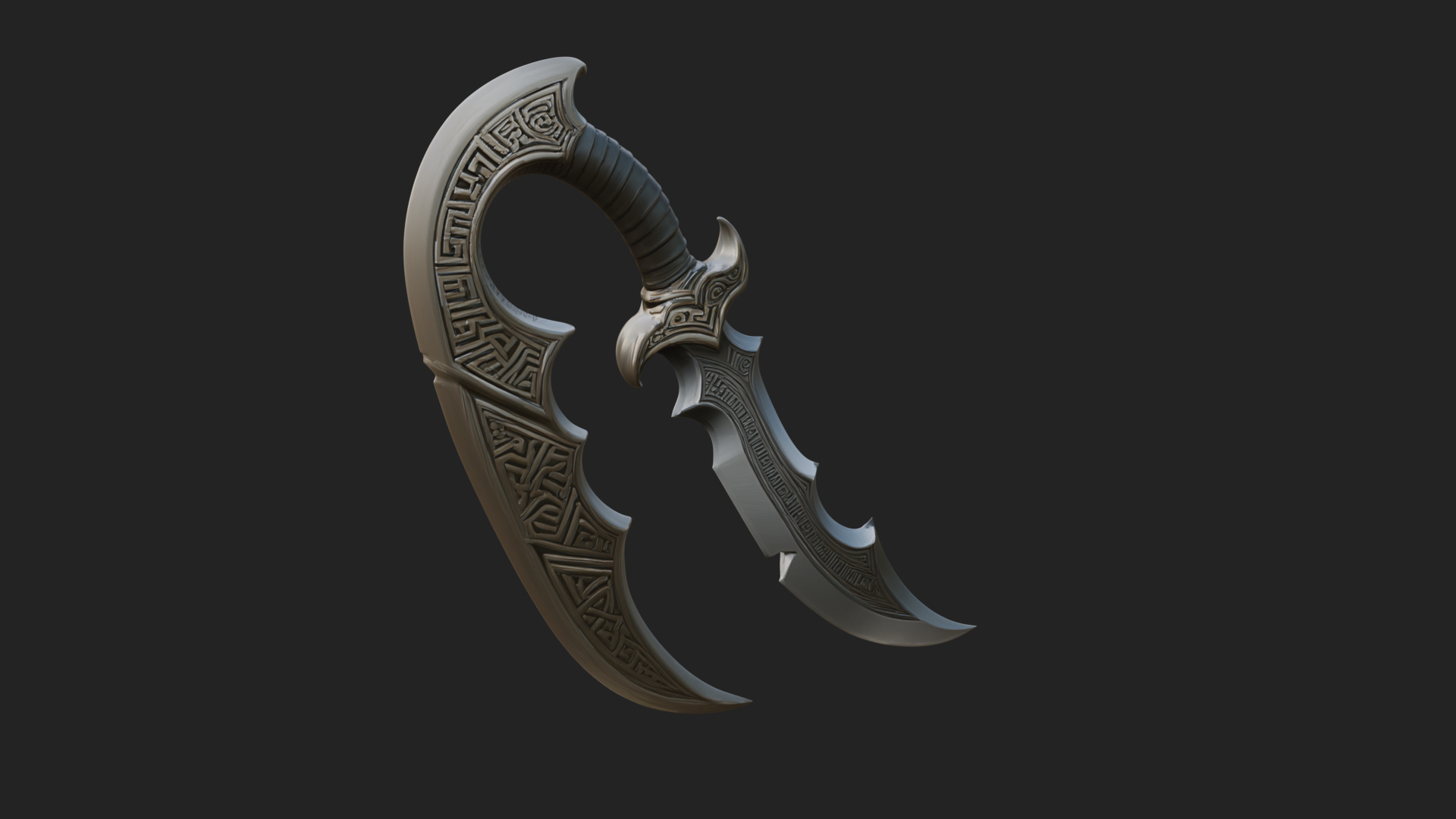 Crescent Hand Blade Model Design 5 3D Print Model 3D Model