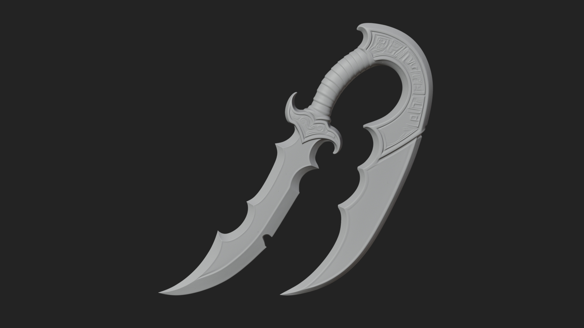 Crescent Hand Blade Model Design 5 3D Print Model 3D Model