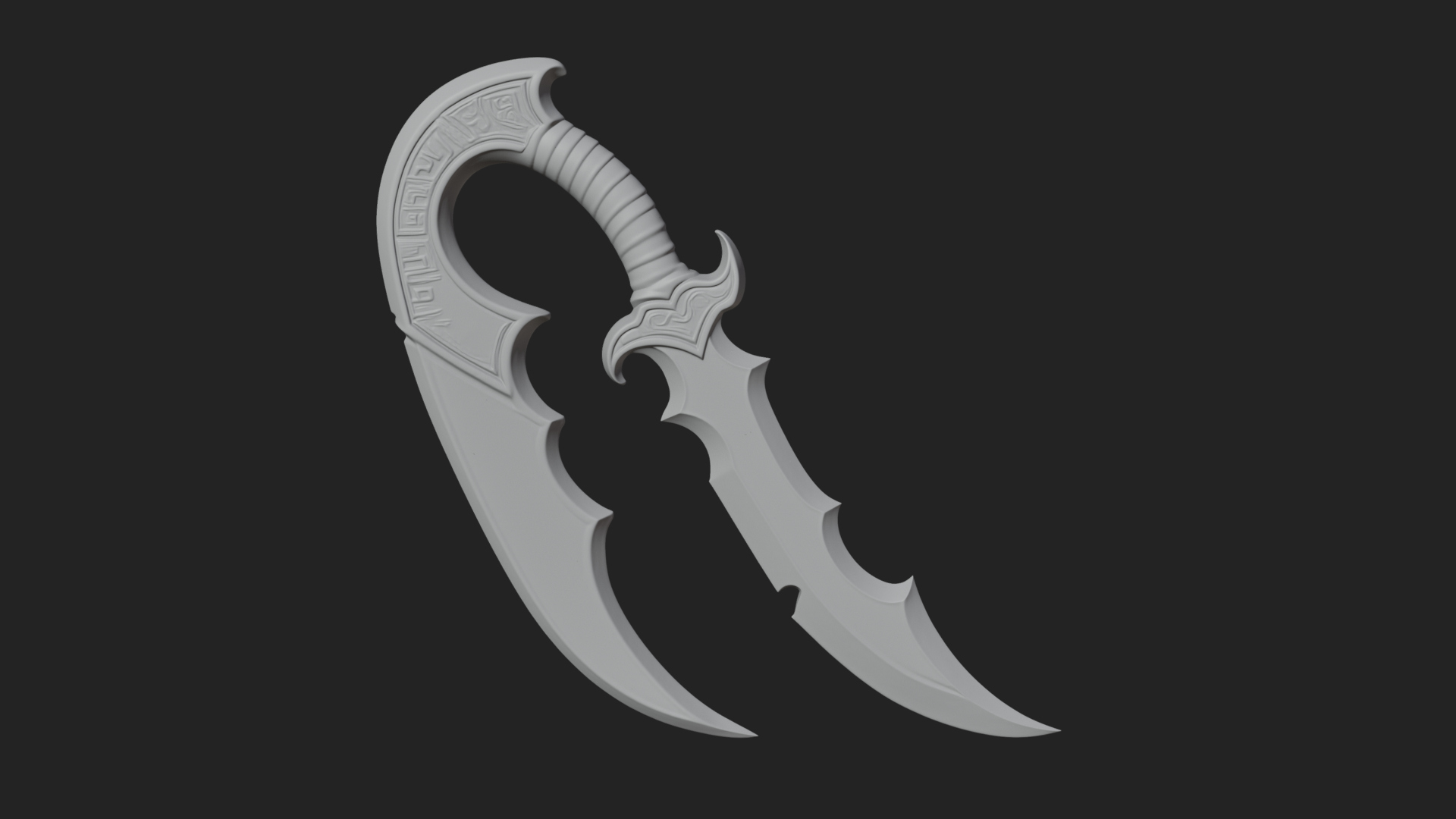 Crescent Hand Blade Model Design 5 3D Print Model 3D Model