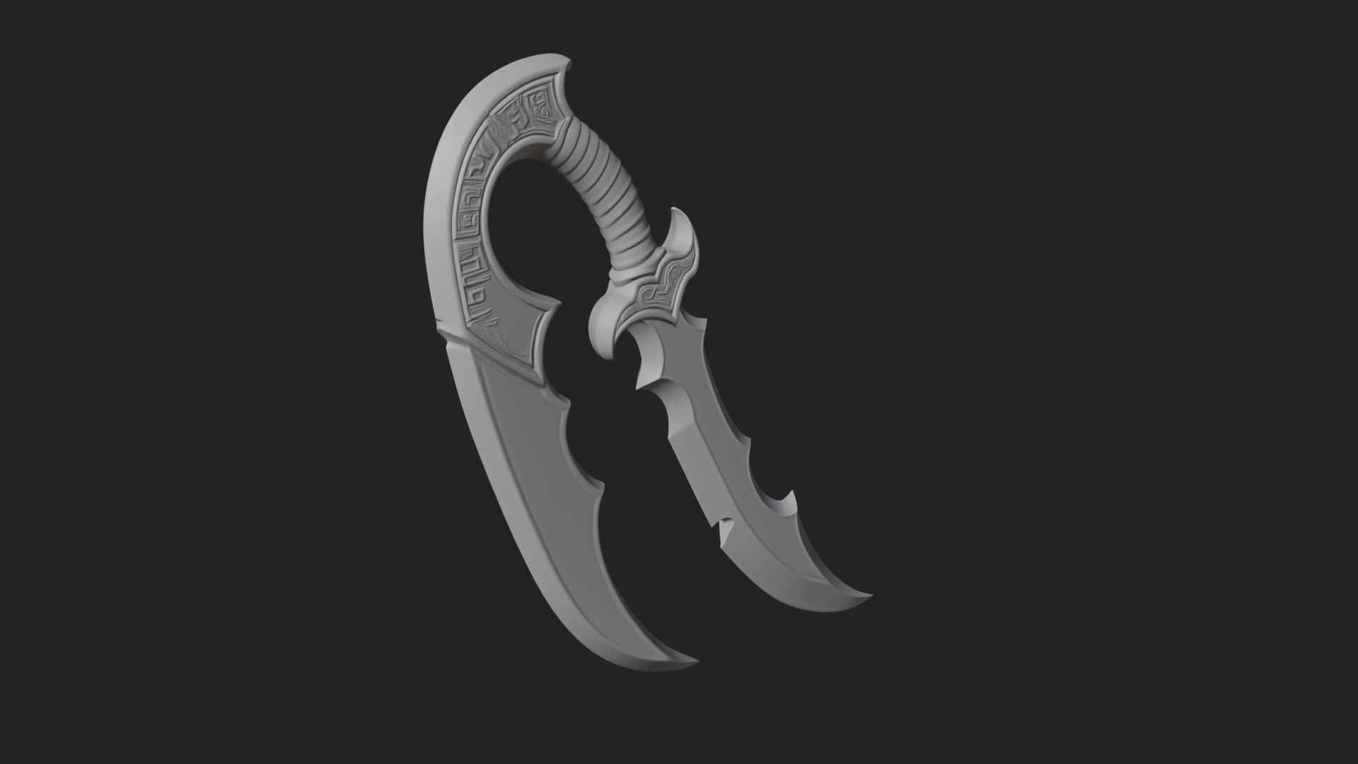 Crescent Hand Blade Model Design 5 3D Print Model 3D Model