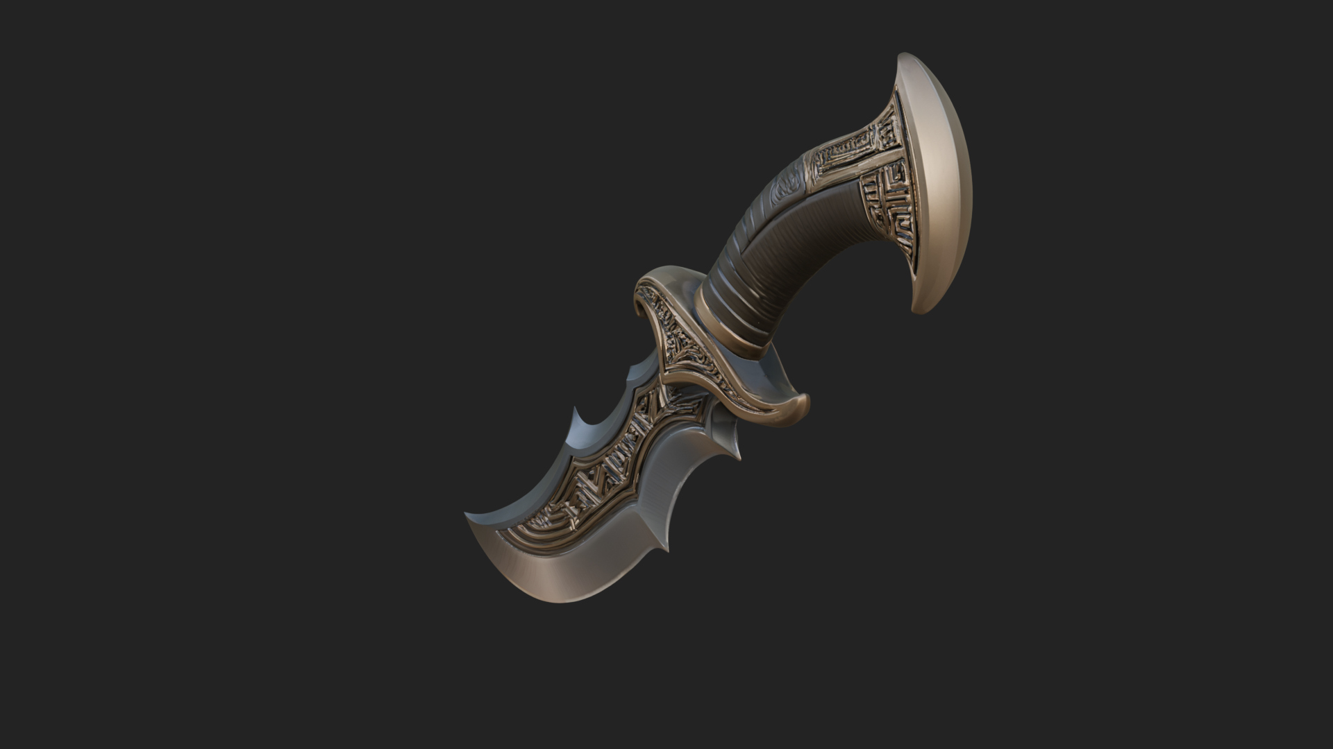 Crescent Hand Blade Model Design 6 3D Print Model 3D Model