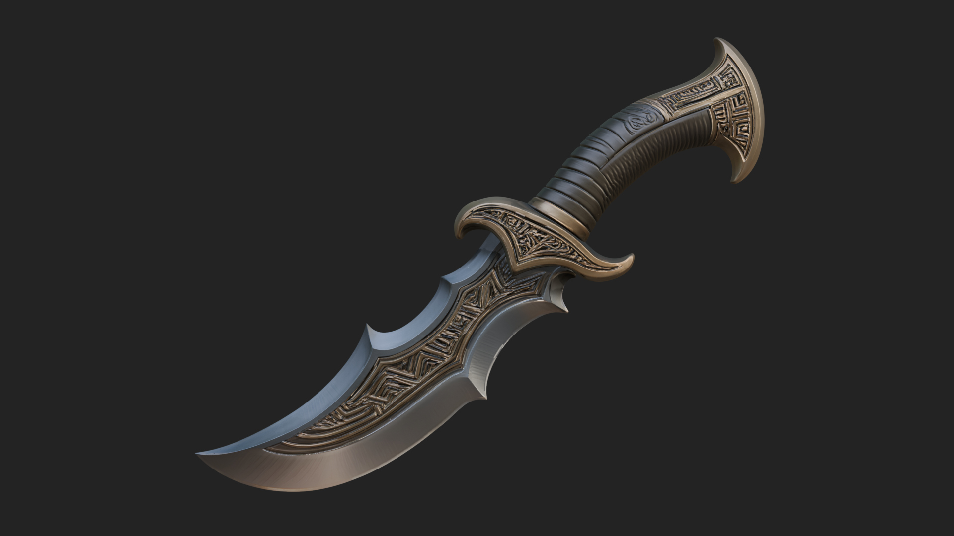 Crescent Hand Blade Model Design 6 3D Print Model 3D Model