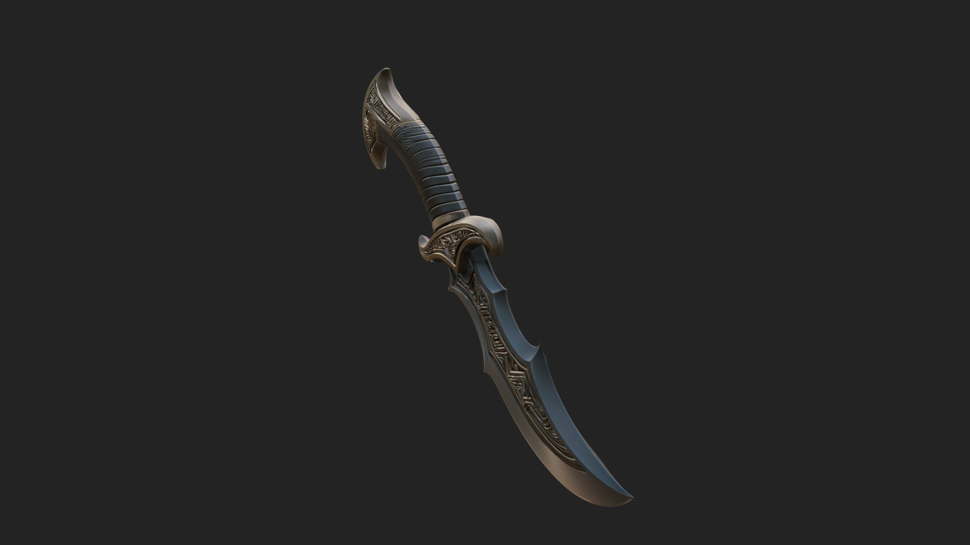 Crescent Hand Blade Model Design 6 3D Print Model 3D Model