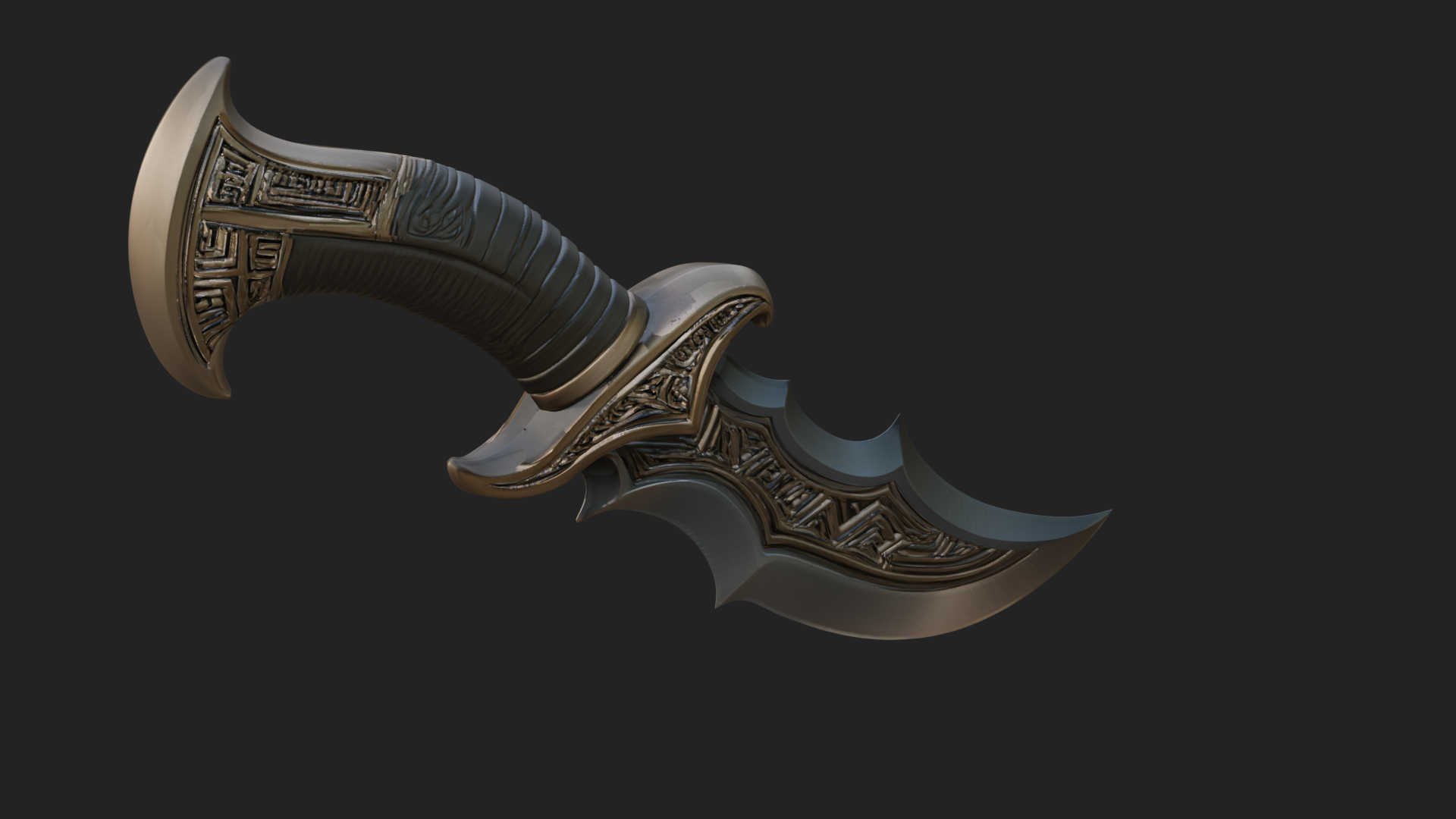 Crescent Hand Blade Model Design 6 3D Print Model 3D Model