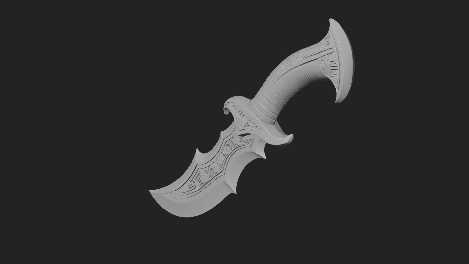 Crescent Hand Blade Model Design 6 3D Print Model 3D Model