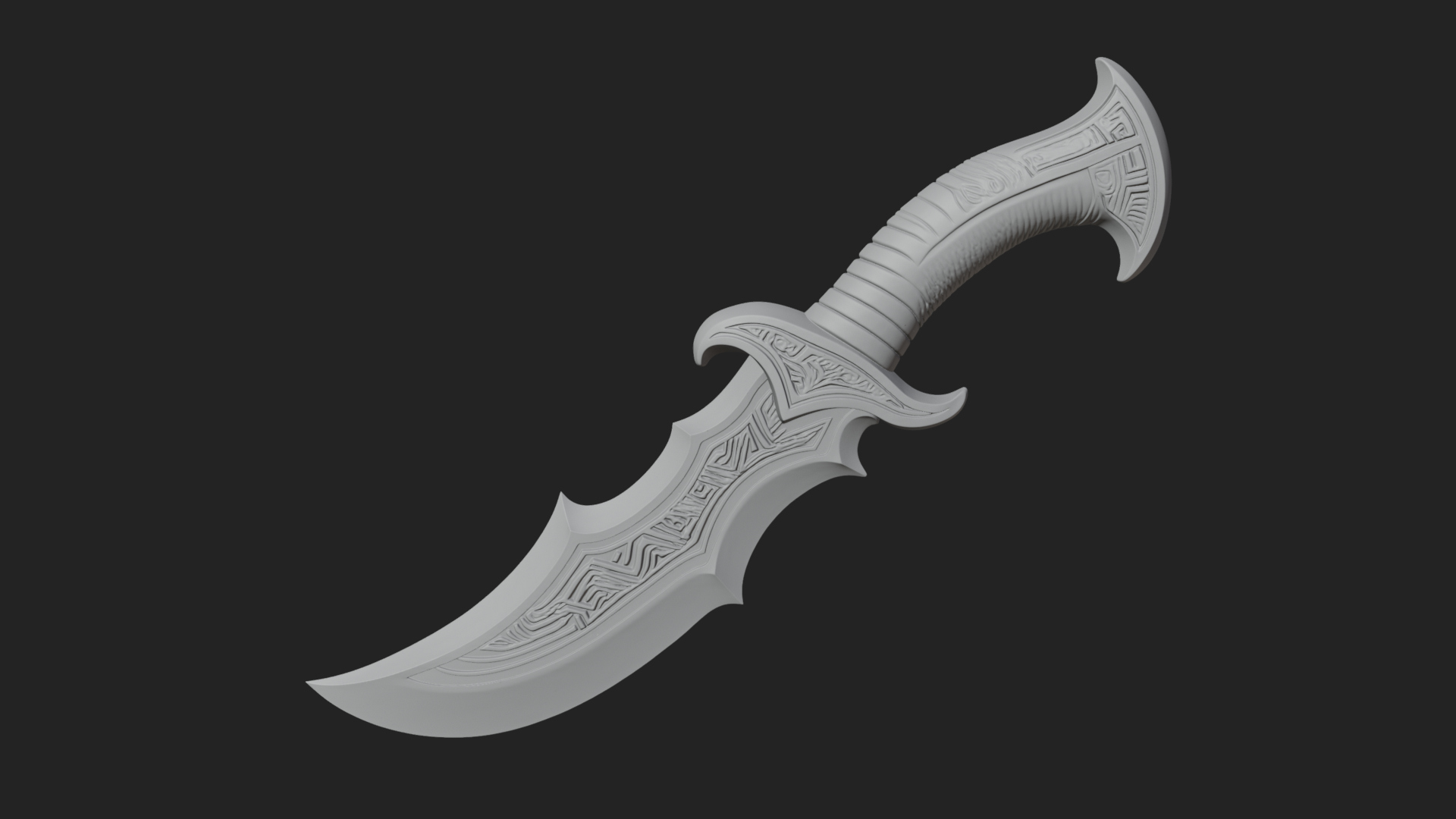 Crescent Hand Blade Model Design 6 3D Print Model 3D Model