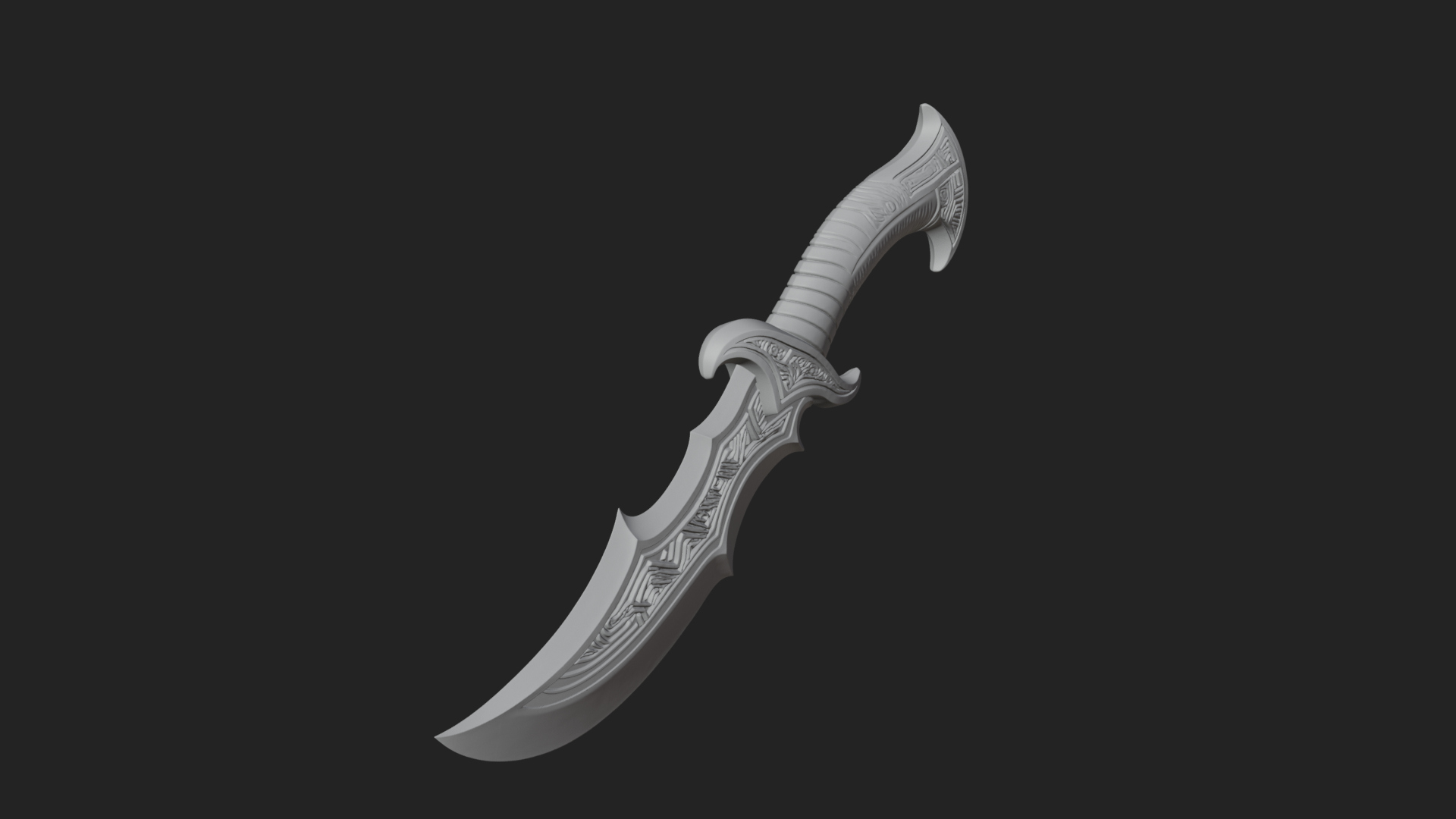 Crescent Hand Blade Model Design 6 3D Print Model 3D Model
