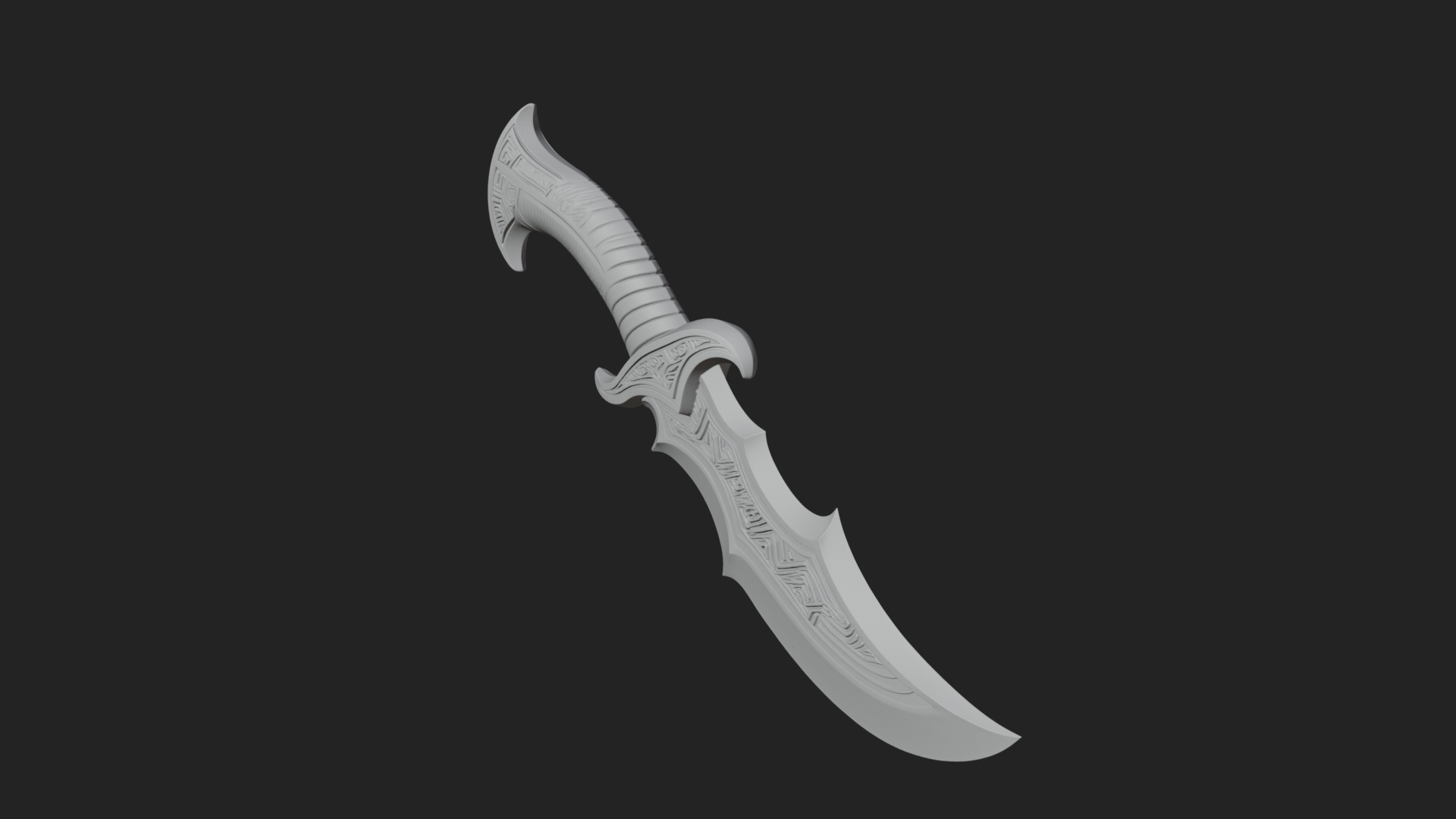 Crescent Hand Blade Model Design 6 3D Print Model 3D Model