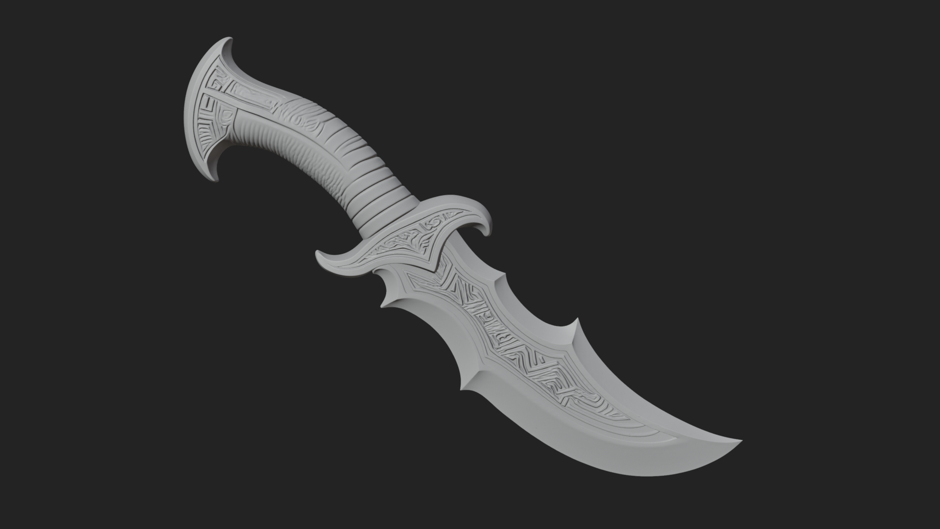 Crescent Hand Blade Model Design 6 3D Print Model 3D Model