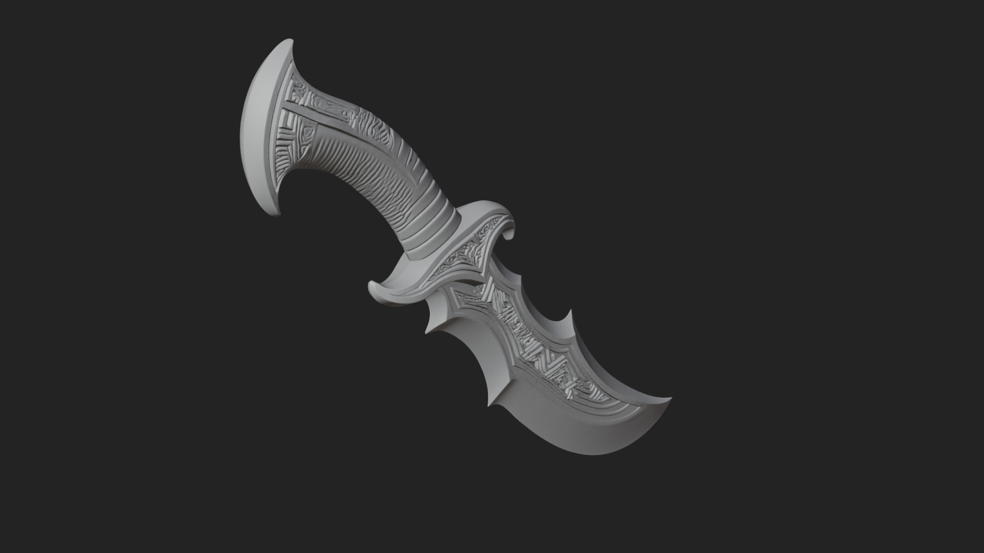 Crescent Hand Blade Model Design 6 3D Print Model 3D Model