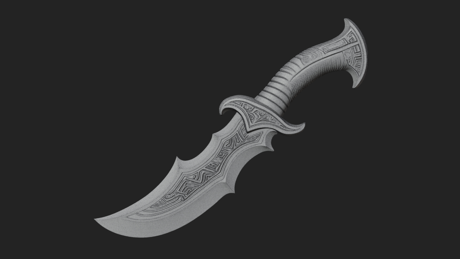 Crescent Hand Blade Model Design 6 3D Print Model 3D Model