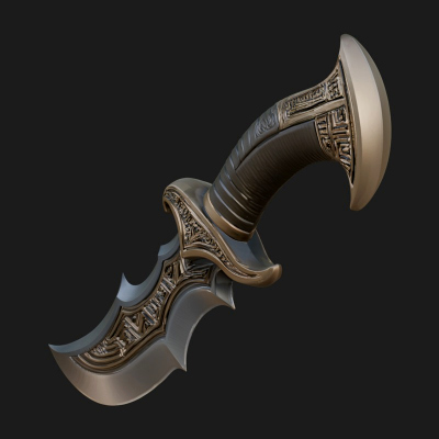 Crescent Hand Blade Model Design 6 3D Print Model
