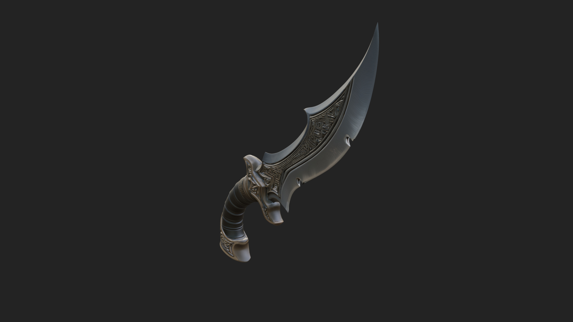 Crescent Hand Blade Model Design 7 3D Print Model 3D Model