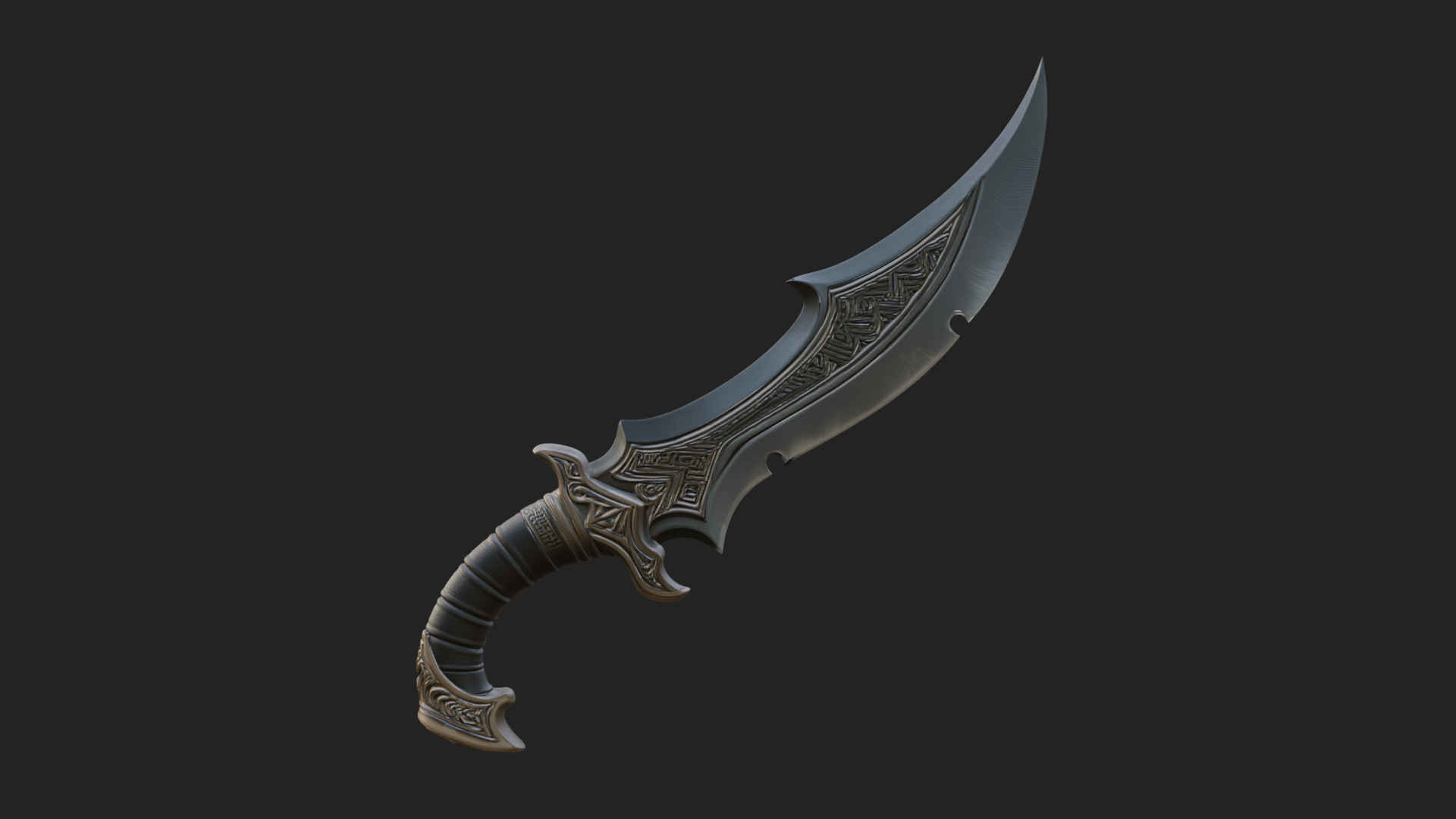 Crescent Hand Blade Model Design 7 3D Print Model 3D Model