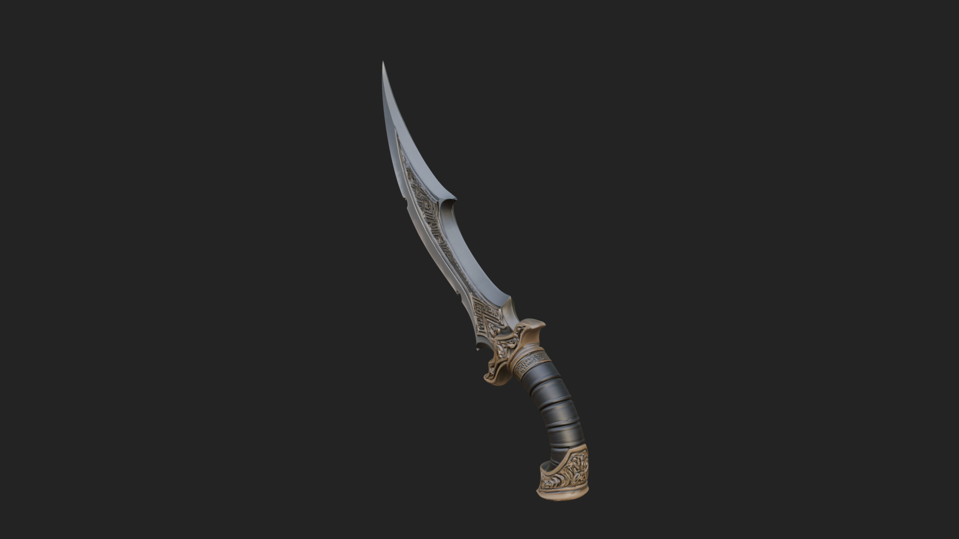Crescent Hand Blade Model Design 7 3D Print Model 3D Model