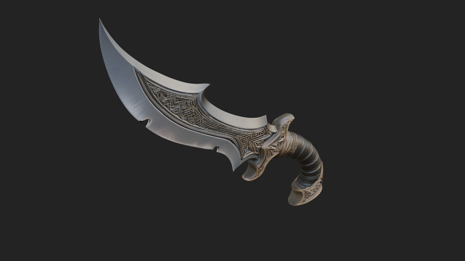 Crescent Hand Blade Model Design 7 3D Print Model 3D Model