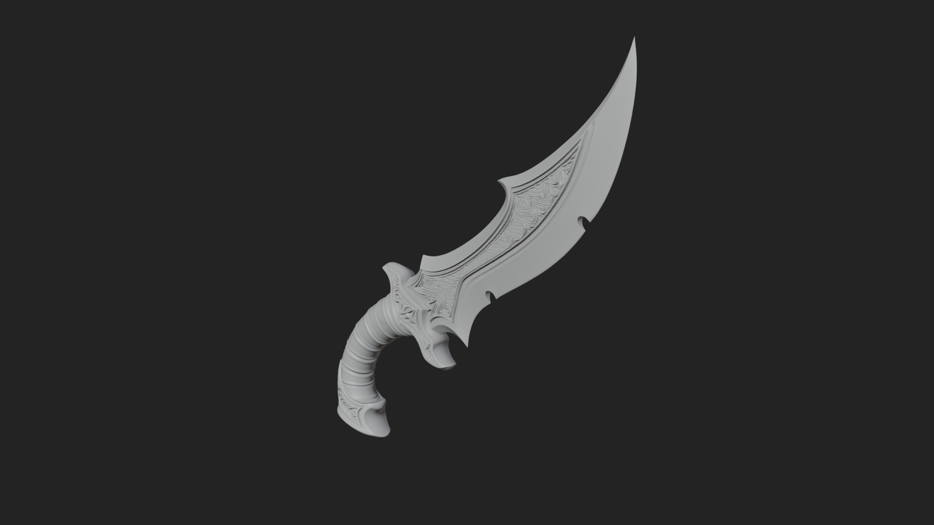 Crescent Hand Blade Model Design 7 3D Print Model 3D Model